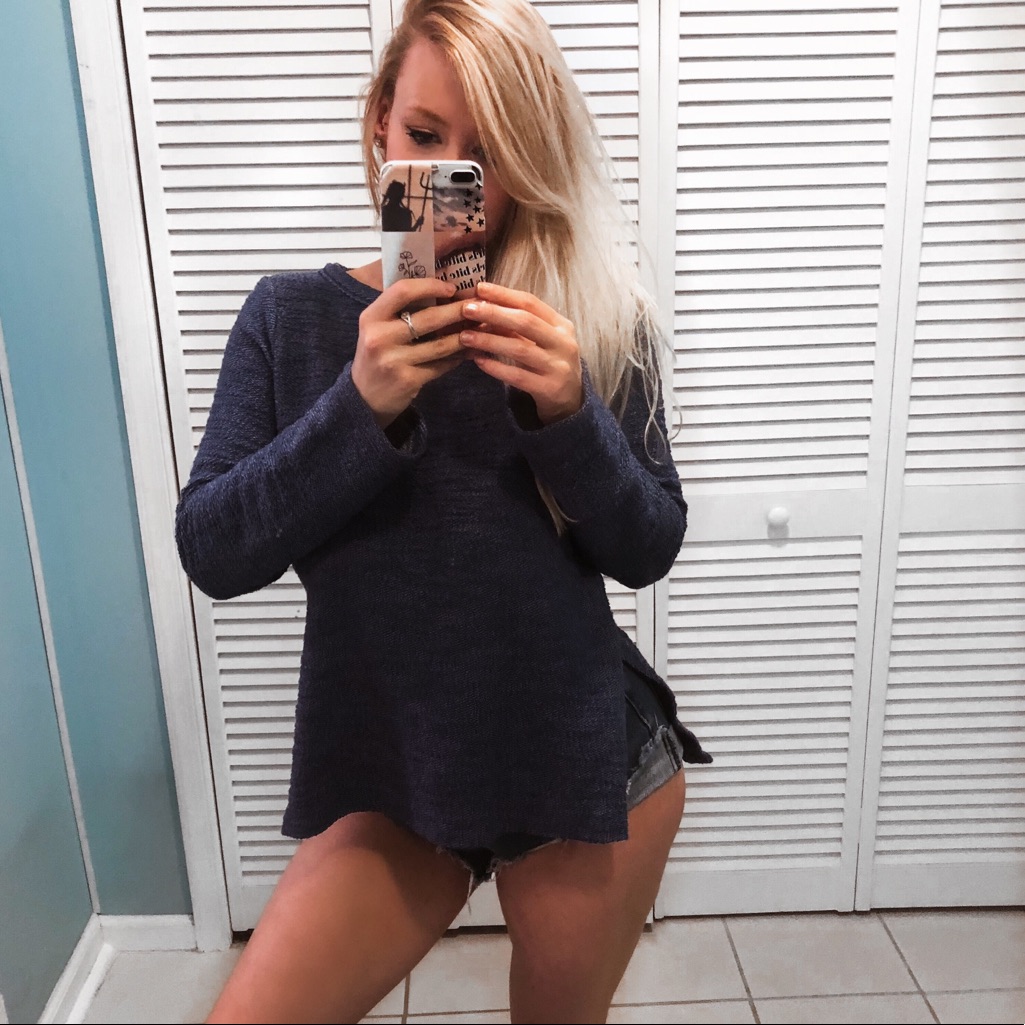Lou & Grey | Blue Side Slit Tunic Top